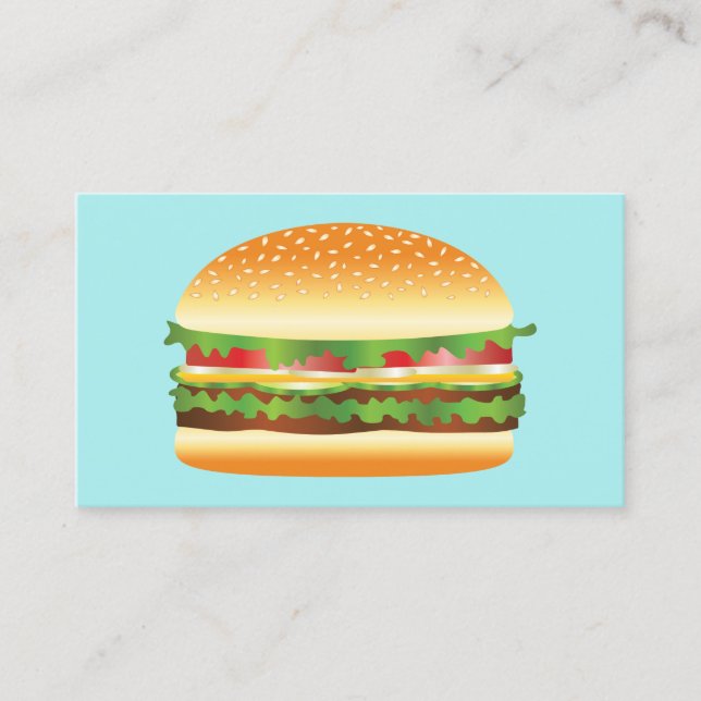Hamburger Cartoon Illustration Business Card (Front)