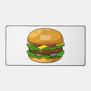 Hamburger cartoon illustration desk mat