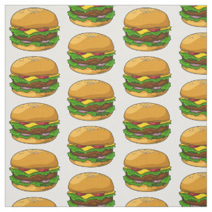 Hamburger cartoon illustration fabric