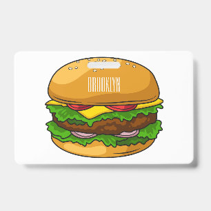 Hamburger cartoon illustration ID badge