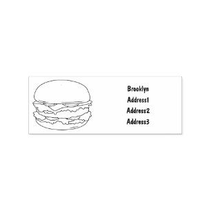 Hamburger cartoon illustration rubber stamp