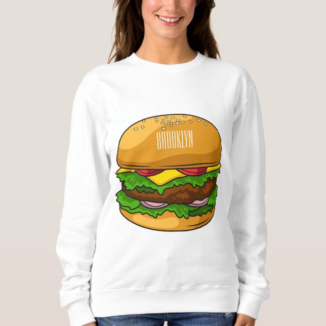 Hamburger cartoon illustration sweatshirt (Front)