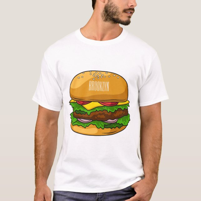 Hamburger cartoon illustration  T-Shirt (Front)