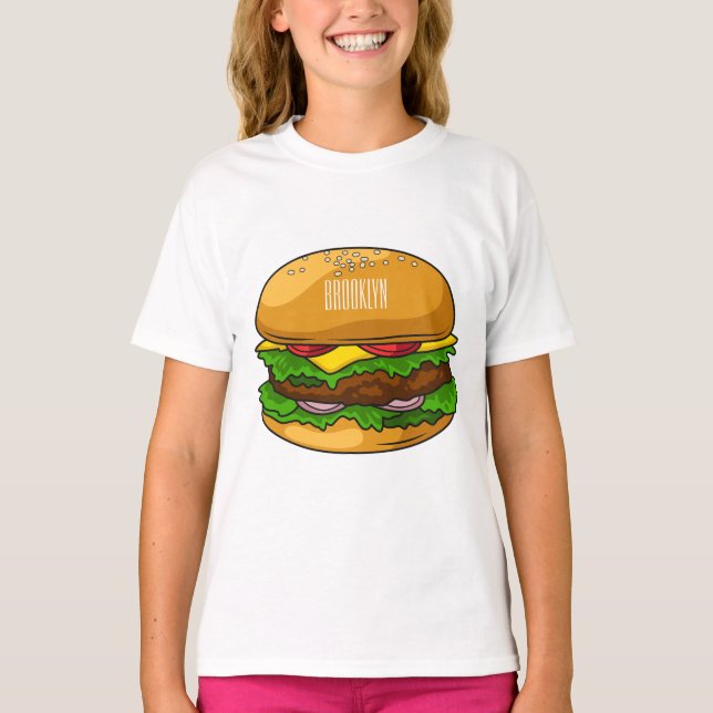 Hamburger cartoon illustration  T-Shirt (Front)