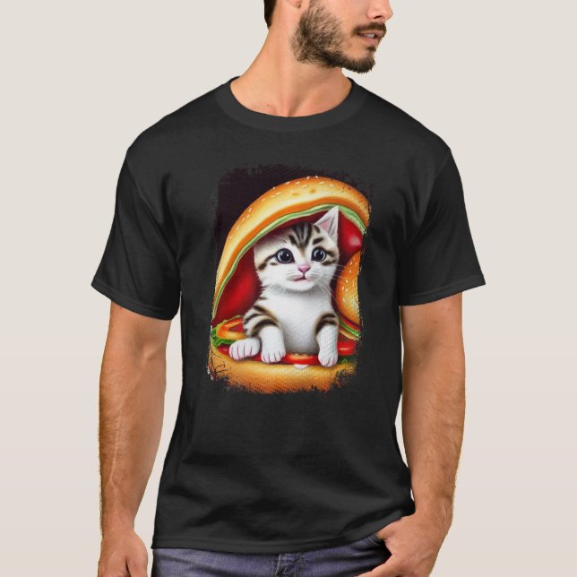 Hamburger Cat  Catburger Burger Purr Meow Cat   3 T-Shirt (Front)
