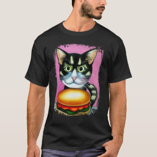 Hamburger Cat Catburger Burger Purr Meow Cat Art T-Shirt