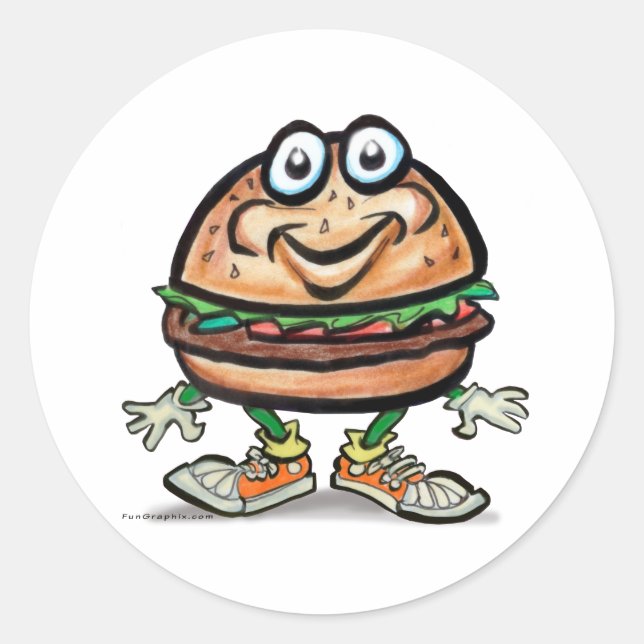 Hamburger Classic Round Sticker (Front)