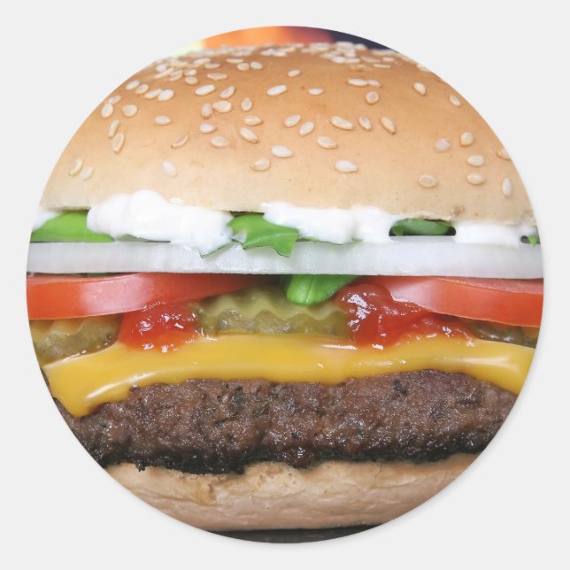 Hamburger Classic Round Sticker (Front)