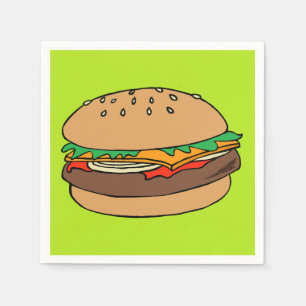 Hamburger cocktail napkin