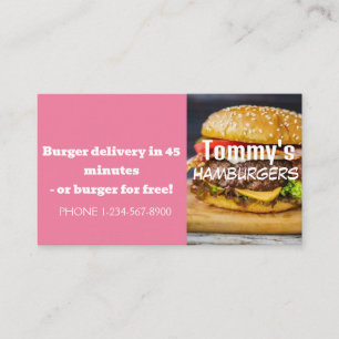 Hamburger Delivery Discount Sale Offer Business Card