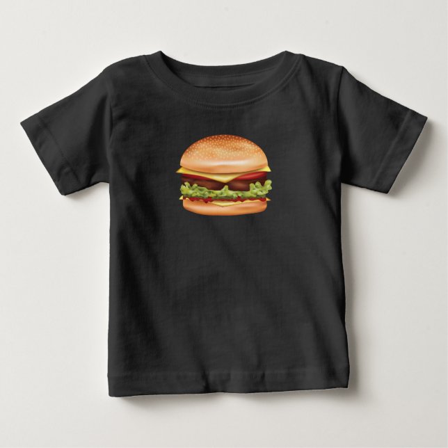 Hamburger Fast Food Illustration Baby T-Shirt (Front)