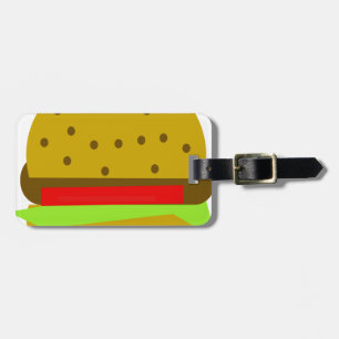 hamburger food fast food burger luggage tag