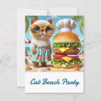 Hamburger for Beach Party for Cat Lovers