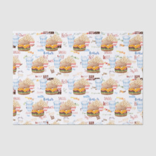 Hamburger Fries Fast Food BBQ Diner Tissue Paper