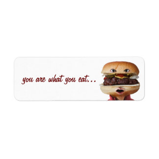 Hamburger Head Man over white