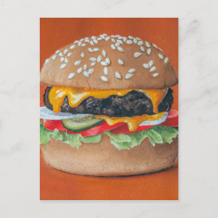Hamburger Illustration postcard