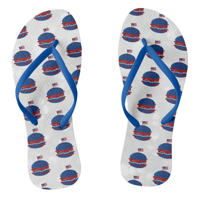 Hamburger July 4th Glitter Jandals (Footbed)