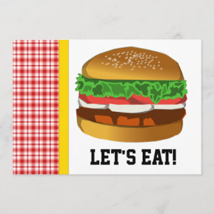 Hamburger, Let's Eat! Invitation