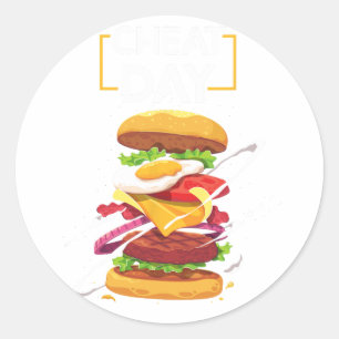 Hamburger Lover Gift Fast Food Gym Workout Cheat D Classic Round Sticker