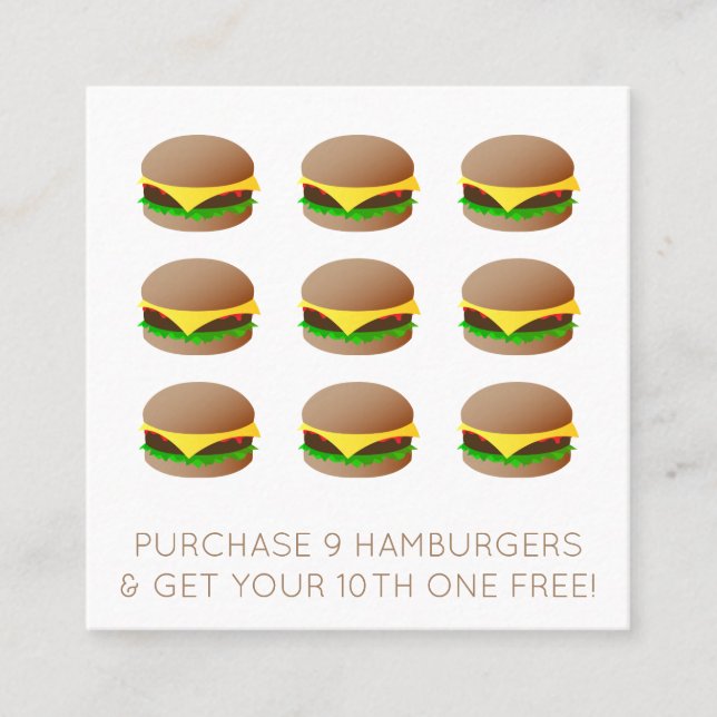 hamburger loyalty stamp card (Front)