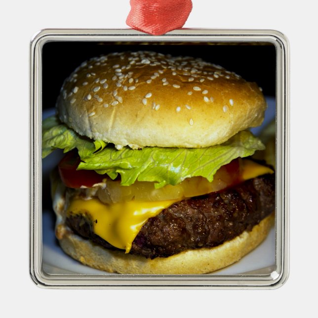 Hamburger Metal Tree Decoration (Front)