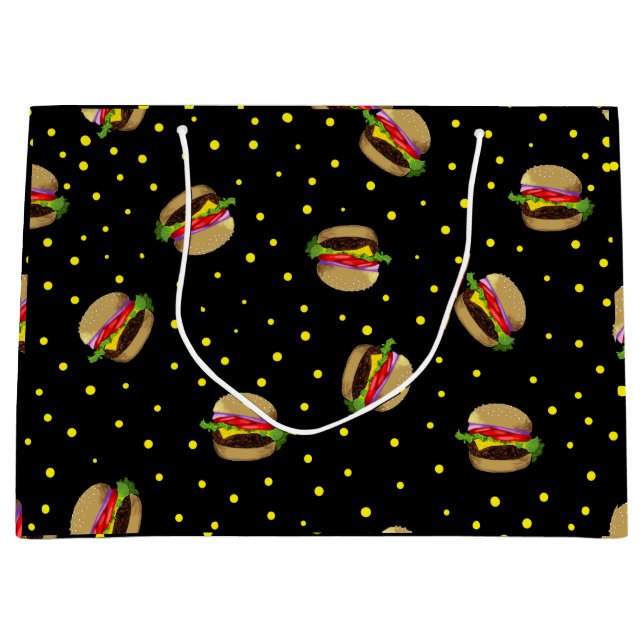 hamburger pattern large gift bag (Front)