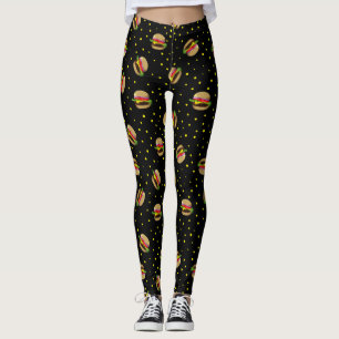 hamburger pattern leggings