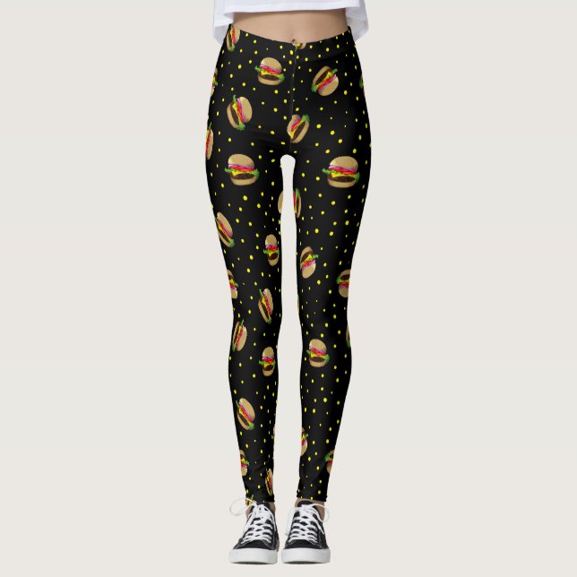 hamburger pattern leggings (Front)