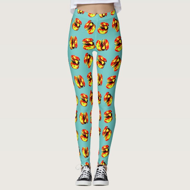 Hamburger Pattern Leggings (Front)
