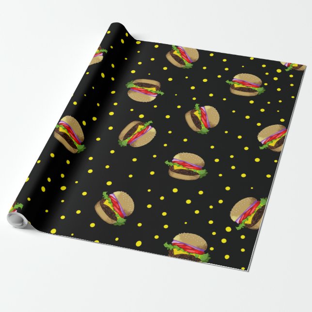 hamburger pattern wrapping paper (Unrolled)