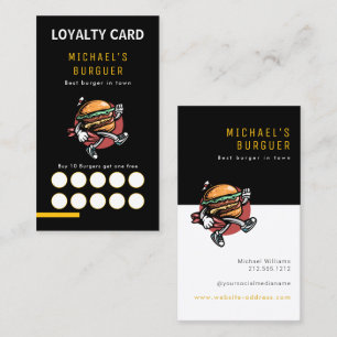 Hamburger restaurant food truck Loyalty Business Card