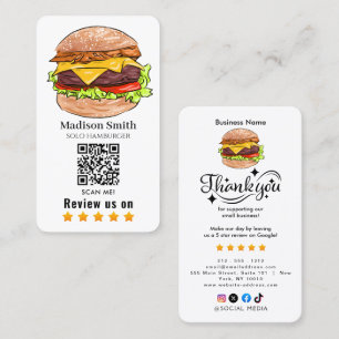 hamburger  review QR Code  Business Card