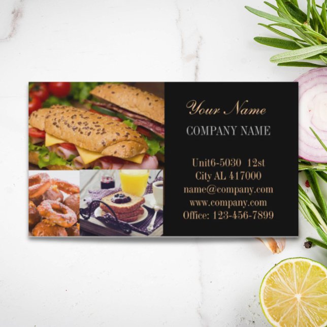 hamburger sandwich private chef catering business card (hamburger sandwich private chef catering business card)