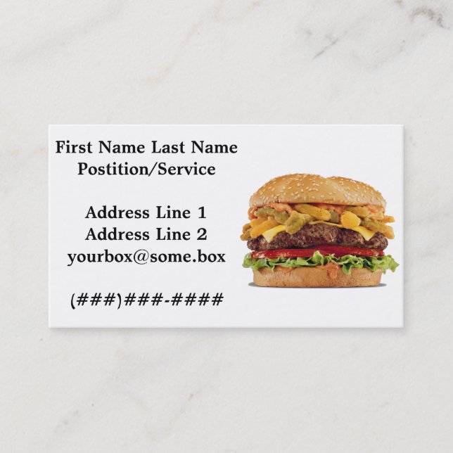 Hamburger Shop Business Card (Front)