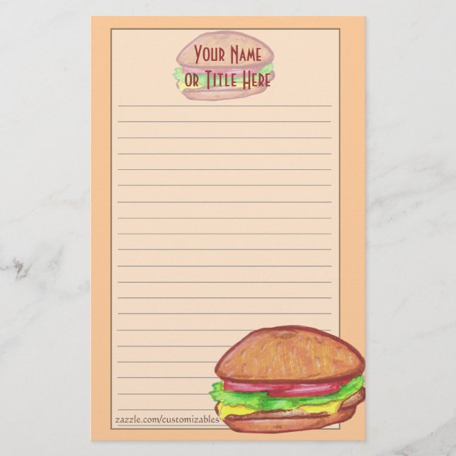 Hamburger Stationery (Front)