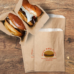 Hamburger Summer Picnic Backyard BBQ Party Favour Bags