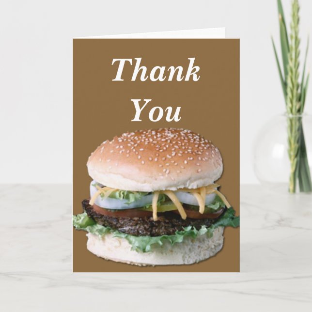 Hamburger Thank You Greeting Card (Front)