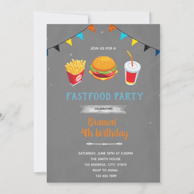 Hamburger theme Invitation (Front)
