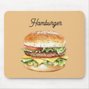 Hamburger Tomato Lettuce Cheese Mouse Pad