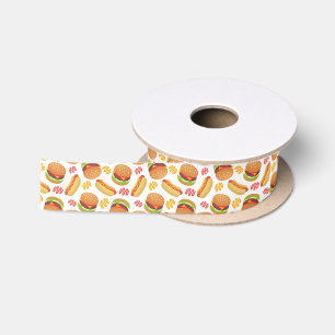 Hamburgers and Hot Dogs Satin Ribbon