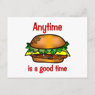 Hamburgers Anytime Postcard