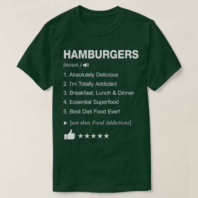 Hamburgers definition Meaning Funny T-Shirt (Design Front)