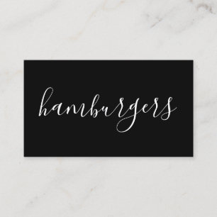 hamburgers handwritten business card