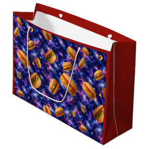 Hamburgers in space large gift bag