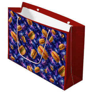 Hamburgers in space large gift bag