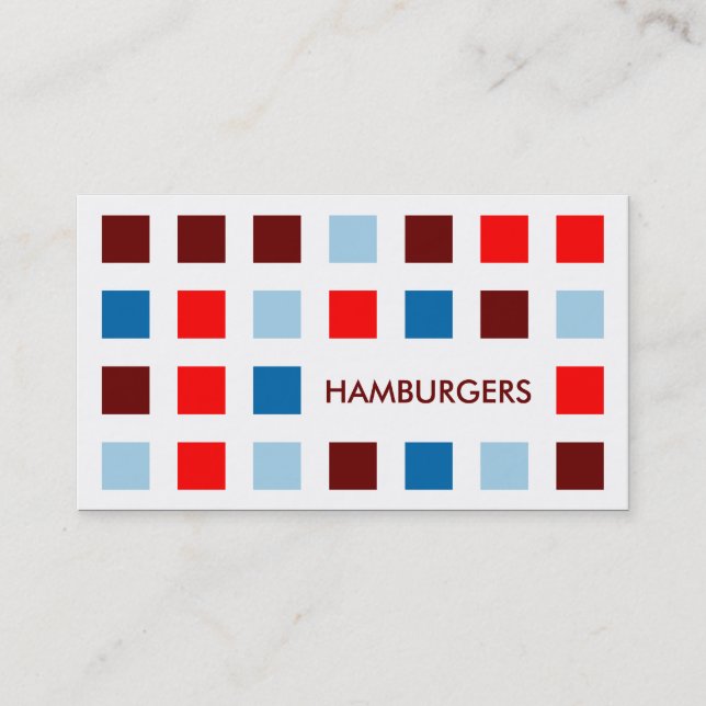 HAMBURGERS (mod squares) Business Card (Front)