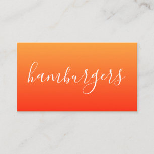 hamburgers script business card