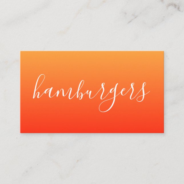 hamburgers script business card (Front)