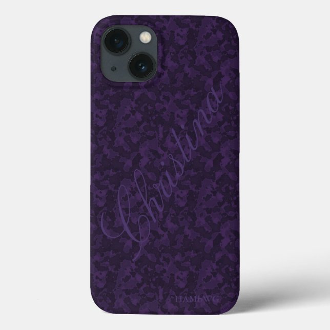 HAMbWG  Cell Phone Case - Deep Purple Camouflage (Back)