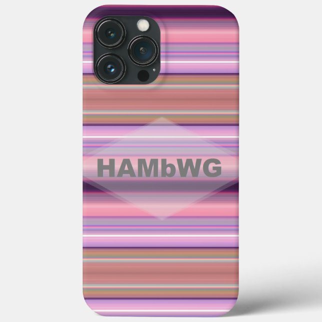 HAMbWG Cell Phone Case with Pink Stripes (Back)
